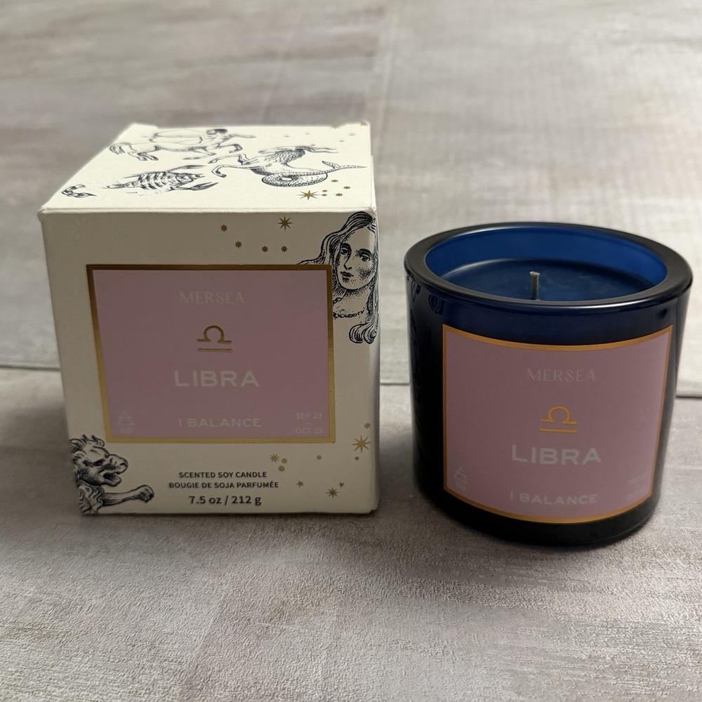 Mersea Zodiac Horoscope Candle - Libra -‎ Balance - (September 23 - October 22)